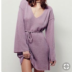 FREE PEOPLE ALPACA FUR MAUVE TUNIC